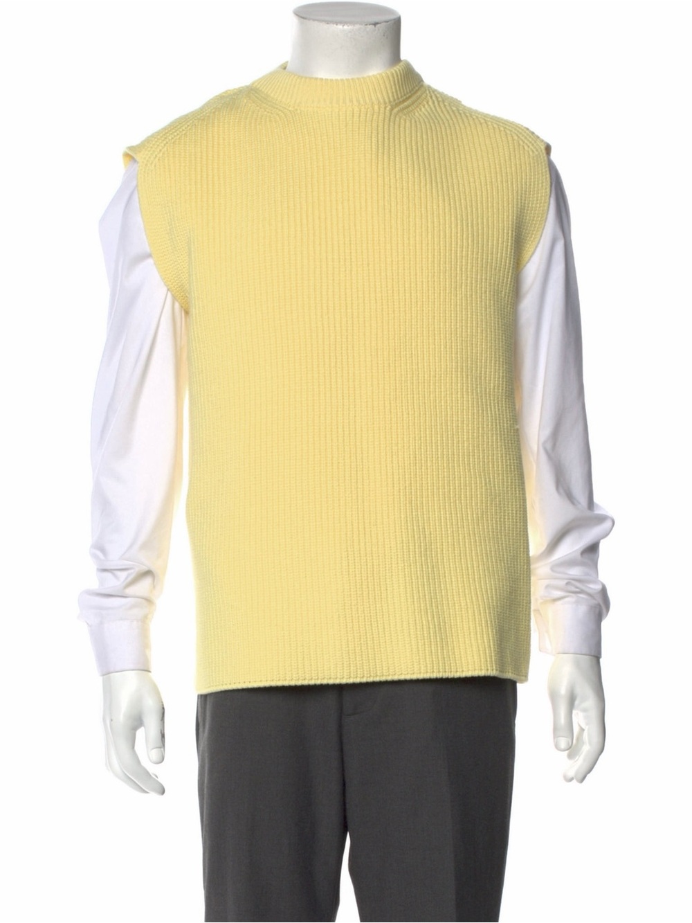 Jil Sanders Yellow Knit Sleeveless vest